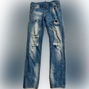 DSQUARED Relaxed Fit Distressed Denim Jeans
